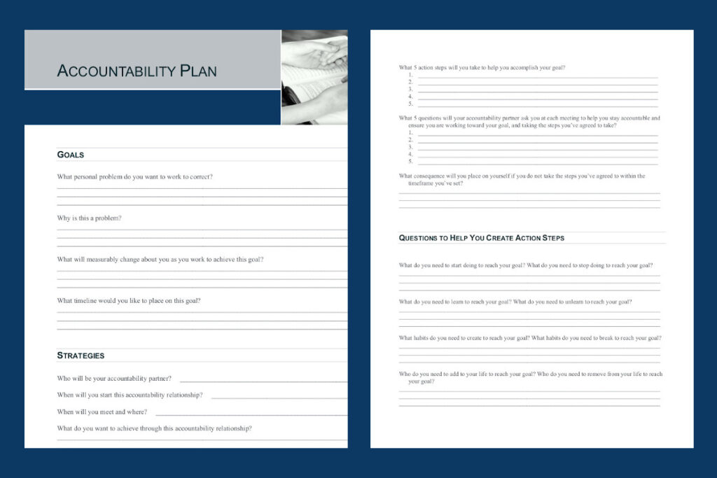 Accountability Plan Worksheet Downloadable PDF