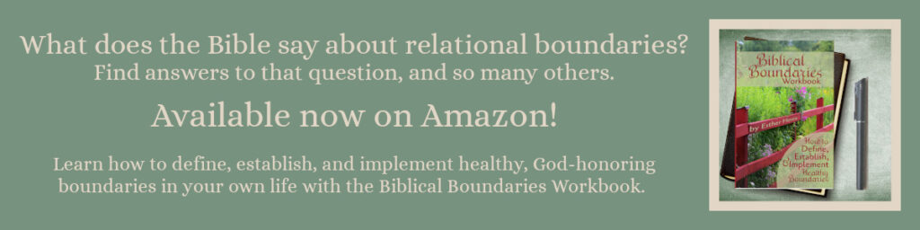 Link to the Biblical Boundaries Workbook (help for those looking to implement healthy, God honoring boundaries while recovering from betrayal trauma) on Amazon.