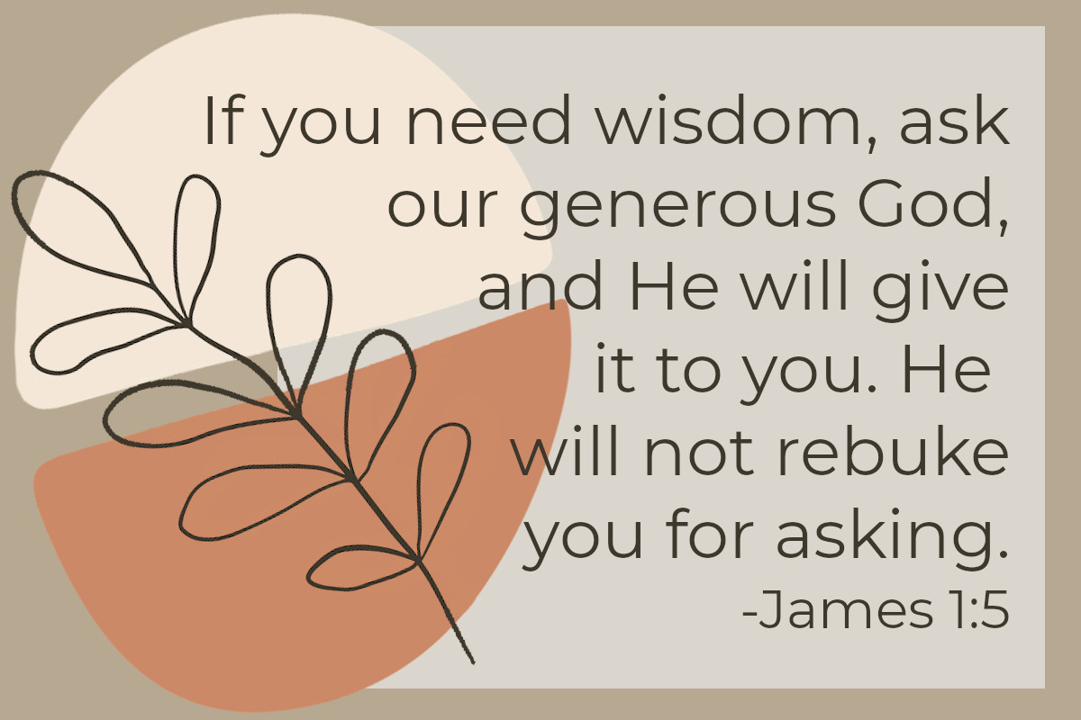 If you need wisdom, ask our generous God, and He will give it to you. He will not rebuke you for asking. James 1:5